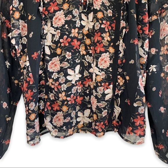 Adelyn Rae Floral and Ruffles Sheer Sleeve Layered - Picture 5 of 10